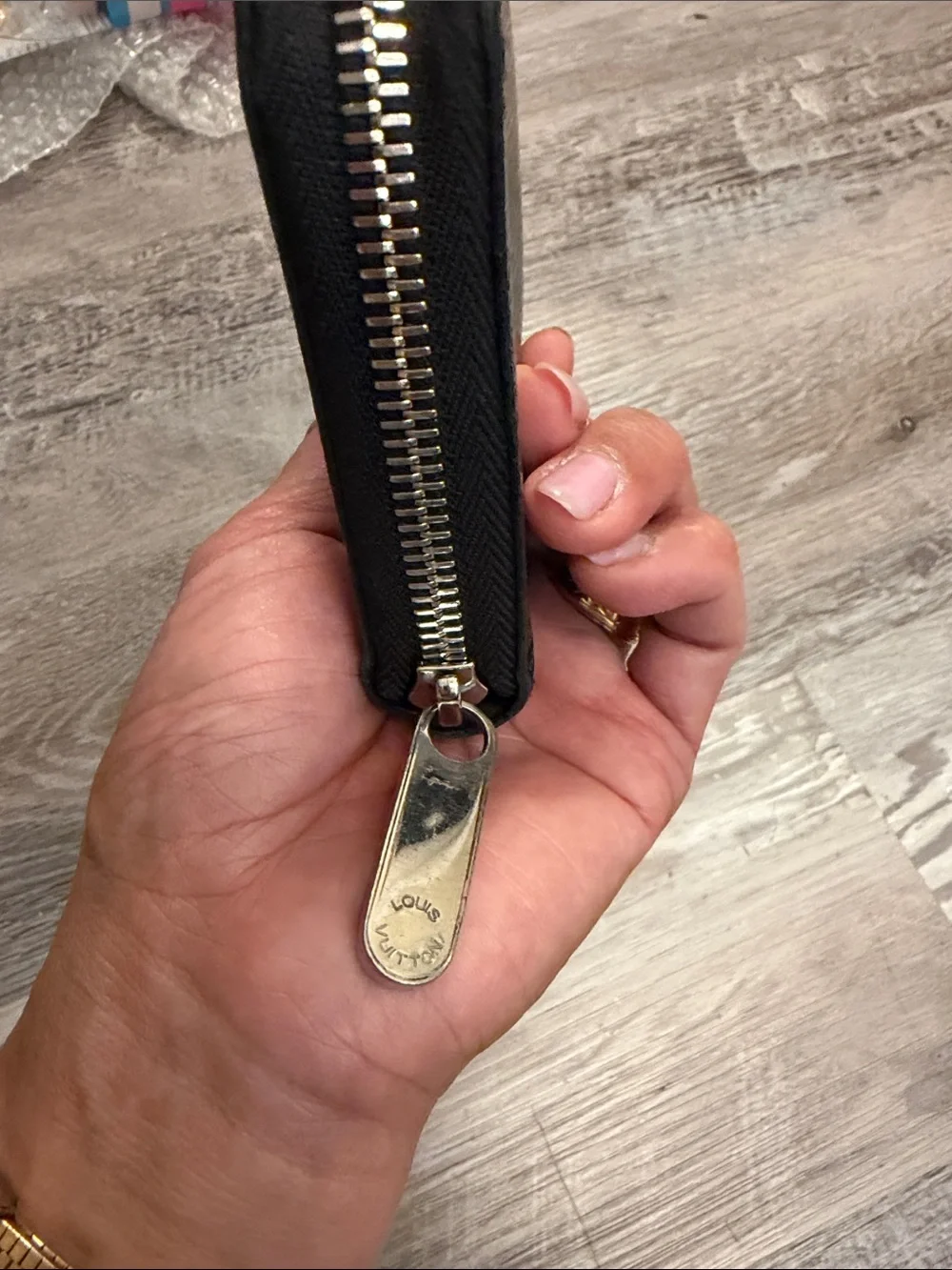 LV Black Epi Zip Wallet